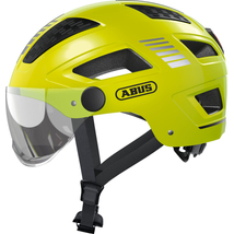 ABUS kerékpáros városi sisak Hyban 2.0 ACE, ABS, beépített átlátszó szemüveggel, signal yellow, M