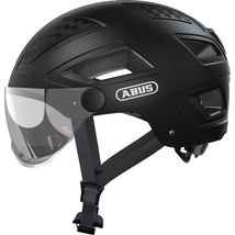 ABUS kerékpáros városi sisak Hyban 2.0 ACE, ABS, beépített átlátszó szemüveggel, velvet black, M