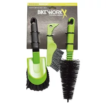 BIKEWORKX Tisztító készlet kerékpáros kefe szett - BRUSHSET 