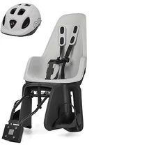 Bobike Gyerekülés Hátra "One" Maxi, Vázra És Csomagtartóra Szerelhető + in-mold gyereksisak szettben hó fehér XS