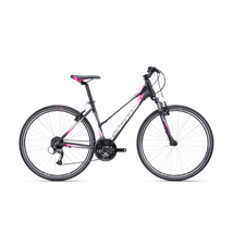 CTM Bora 1.0 28&quot; női Cross kerékpár matt fekete-pink
