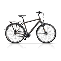 Cross Citerra Gent férfi City Kerékpár szürkésbarna (fekete/narancs) 52cm