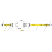 MAVIC REAR COMETE TRACK AXLE + ADJT.NUT + FORK SUPPORTS 