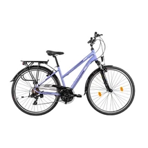 Neuzer Firenze 100 női Trekking Kerékpár szürke/ rózsaszín-fekete matt elemes világítással