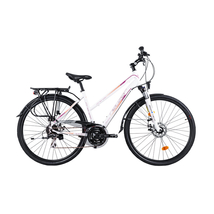 Neuzer Firenze 200 disc női Trekking Kerékpár fehér/ mályva matt elemes világítással