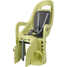 Polisport hátsó gyerekülés Groovy Maxi FF 29, kis méretű és 29-es vázra szerelhető világoszöld-szürke