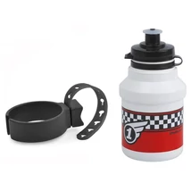 Polisport kulacs gyerek 350 ml RACE pattintós kupakkal+gumipántos kulacstartóval, fehér