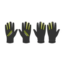 Rock Machine Winter Race LF téli hosszú ujjú kerékpáros kesztyű fekete-zöld