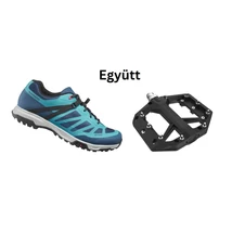 Shimano Cipő Túra Et500 Női Kék + Pedál Platform Pd-Gr400 Fekete