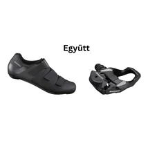 Shimano Cipő Országúti Rc100 Férfi Fekete + Pedál Spd-Sl Pdrs500 Stoplival
