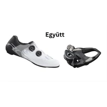 Shimano Cipő Országúti Rc702 Férfi Fehér + Pedál Spd-Sl Pdr7000 Stoplival