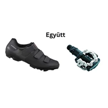 Shimano Cipő Mtb Xc100 Férfi Fekete + Pedál Spd Pdm520 Fekete Stoplival