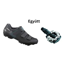 Shimano Cipő Mtb Xc100 női Fekete + Pedál Spd Pdm520 Fekete Stoplival