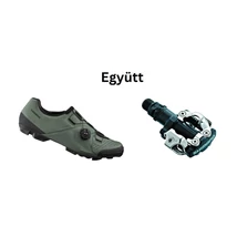 Shimano Cipő Mtb Xc300 Férfi Oliva + Pedál Spd Pdm520 Fekete Stoplival