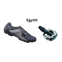 Shimano Cipő Mtb Xc300 Férfi Tengerészkék + Pedál Spd Pdm520 Fekete Stoplival