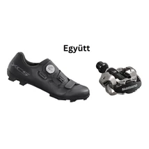 Shimano Cipő Mtb Xc502 Férfi Fekete + Pedál Spd Pdm540 Fekete Stoplival