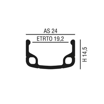 VeloGo Abroncs 26x1 3/8 (590) 36H alu szimpla ezüst RI