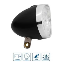 VeloGo Lámpa első Retro 3 led fekete 11 Lux (28Lm