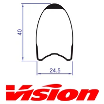 Vision Metron 40SL Tubular rear rim, 21 holes 