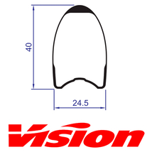 Vision Metron 40SL Tubular rear rim, 21 holes 