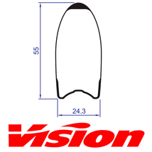 Vision Metron 55SL Tubular rear rim, 21 holes 