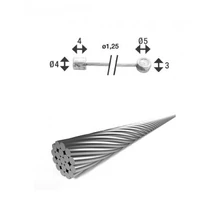 XLC Bowden váltó 19szálas rozsdam.1,25x2250mm 4x4 és 4,5x4,5 niplivel SH-X15
