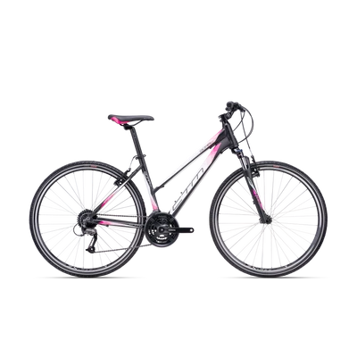 CTM Bora 1.0 28&quot; női Cross kerékpár matt fekete-pink