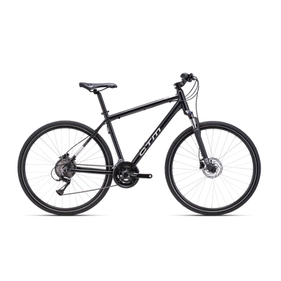 CTM Tranz férfi Cross Kerékpár matt fekete / fényes ezüst