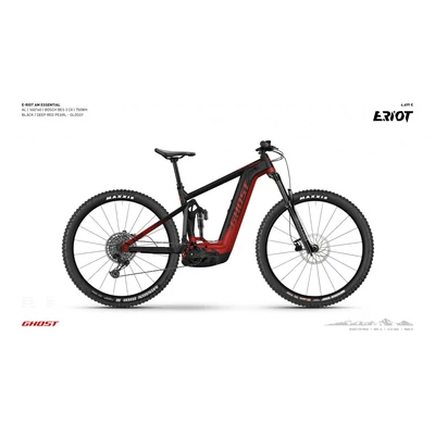 GHOST E-Riot AM AL 160/160 Essential B625 férfi E-Bike Black/Red