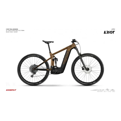 GHOST E-Riot Trail AL 150/140 Essential B750 férfi E-Bike Black/Gold