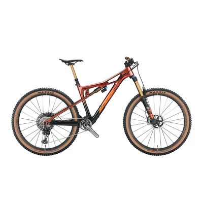 KTM Prowler Exonic férfi Fully Mountain Bike sunset (flaming black + chrome orange)