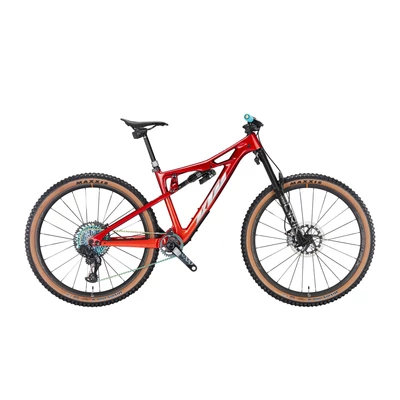 KTM Prowler Exonic 2023 férfi Fully Mountain Bike chrome red (fire orange+chrome matt+aqua)