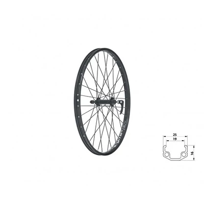 Kellys Fűzött első kerék Wasper V-brake F, 24", black