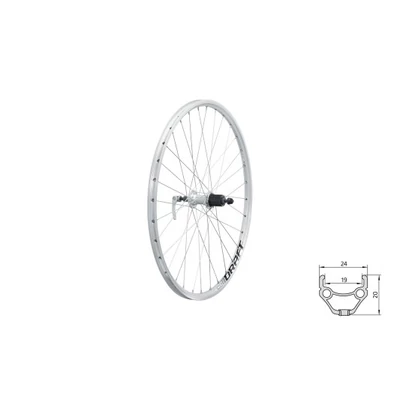 Kellys Fűzött hátsó kerék Draft V-brake R, 26&quot;, silver