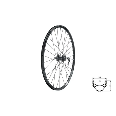 Kellys Fűzött első kerék KLS DRAFT DSC, 26&quot; F, black