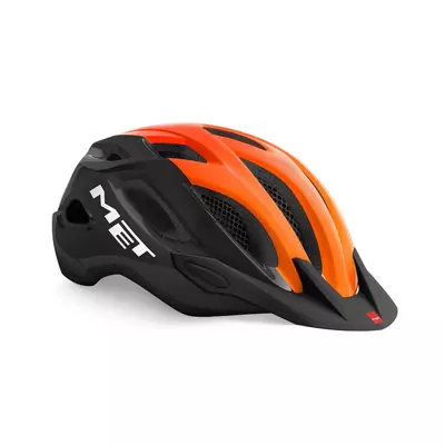 MET Crossover kerékpáros sisak, fényes fekete-narancs
