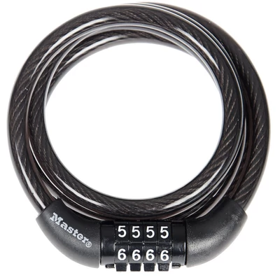 Masterlock Lakat 8143 Spirál Számos 120cmx8mm fekete nem állítható