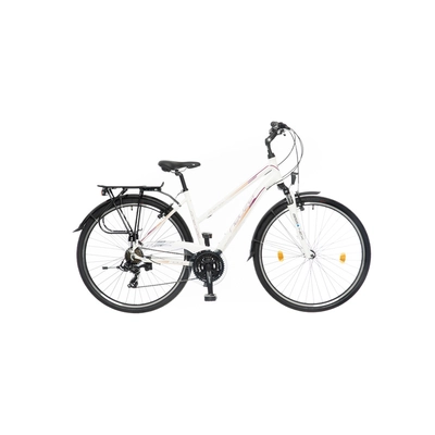 Neuzer Firenze 100 női Trekking Kerékpár fehér/mályva matt elemes világítással