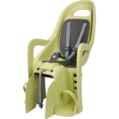 Polisport hátsó gyerekülés Groovy Maxi FF29, kis méretű és 29-es vázra szerelhető, világos zöld/szürke