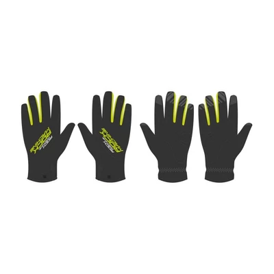 Rock Machine Winter Race LF téli hosszú ujjú kerékpáros kesztyű fekete-zöld