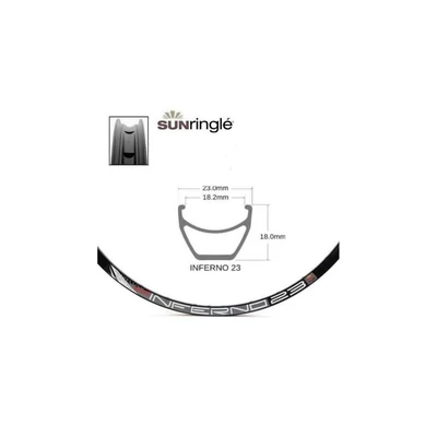 SUNringlé Abroncs INFERNO 23 29&quot; 32h lyukas fekete