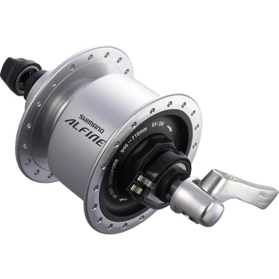 Shimano AGY első DINAMÓS ALFINE 6V / 3W  TÁRCSAFÉKES CENTER LOCK fekete