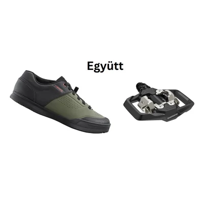 Shimano Cipő Mtb Am503 Férfi Oliva + Pedál Spd Pdme700 Stoplival