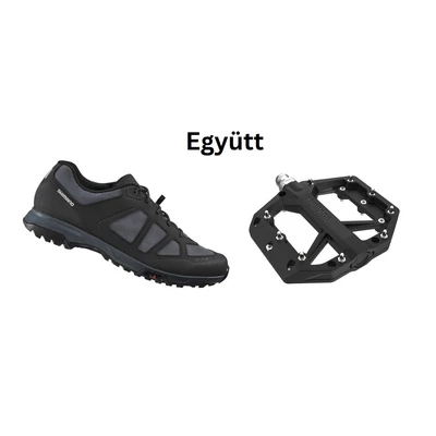 Shimano Cipő Túra Et300 Férfi Fekete + Pedál Platform Pd-Gr400 Fekete