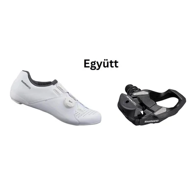 Shimano Cipő Országúti Rc300 Női Fehér + Pedál Spd-Sl Pdrs500 Stoplival