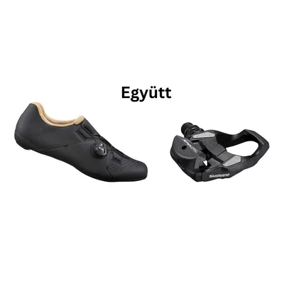 Shimano Cipő Országúti Rc300 Női Fekete + Pedál Spd-Sl Pdrs500 Stoplival