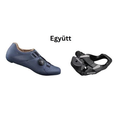 Shimano Cipő Országúti Rc300 Női Indigókék + Pedál Spd-Sl Pdrs500 Stoplival