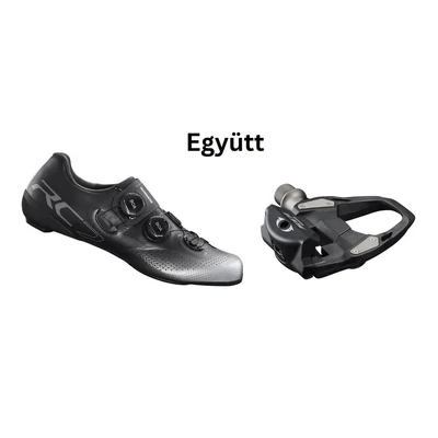 Shimano Cipő Országúti Rc702 Férfi Fekete + Pedál Spd-Sl Pdr7000 Stoplival