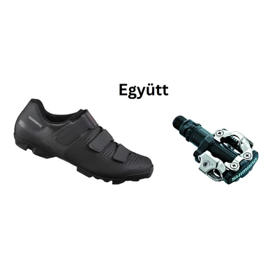 Shimano Cipő Mtb Xc100 Férfi Fekete + Pedál Spd Pdm520 Fekete Stoplival