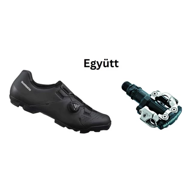 Shimano Cipő Mtb Xc300 Férfi Fekete + Pedál Spd Pdm520 Fekete Stoplival